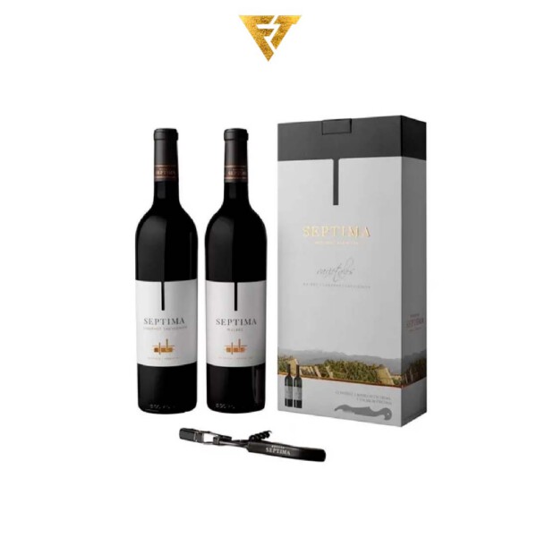 Estuche Septima Malbec-Cabernet Sauvignon + Destapador 2 Botellas 750cc